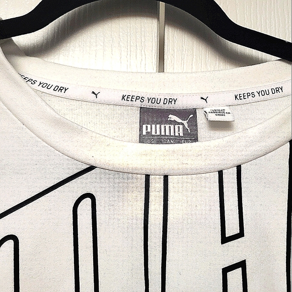 BNWT XL Puma Dry cell semi cropped white oversized Athletic  sweatshirt - Picture 4 of 13